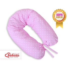 Maternity Pregnancy pillow- White polka dots on pink