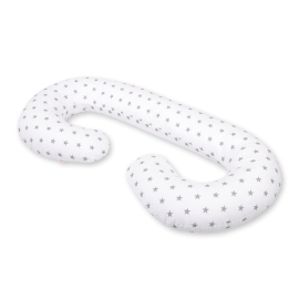 Maternity Support Pillow C - white with Gray stars