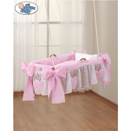 Rose hanging wicker crib for girl