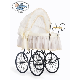 Vintage moses basket Elisa Cream with big Wheels