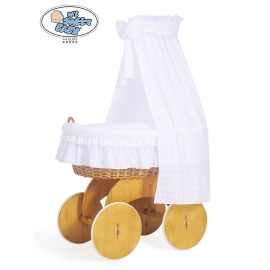 Moses Basket Wicker drape crib Charlotte no 70202White Bedding Set