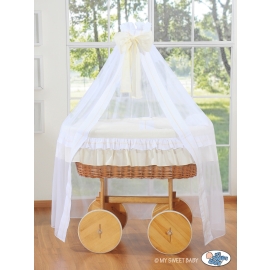 Moses Baskket/Wicker drape crib Deluxe- Bellamy cream