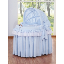 My Sweet Baby Moses Wicker Crib with Hood - Little Prince/Princess blue