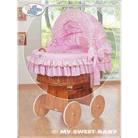 Wicker Crib Pink Bedding Set