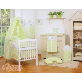 Newborn Baby Bedding set 11pcs with canopy- Little Prince/Princess green