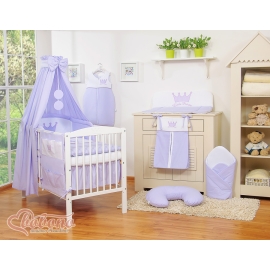 Newborn Baby Bedding set 11pcs with canopy- Little Prince/Princess lilac