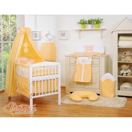 Newborn Baby Bedding set 11pcs with canopy- Little Prince/Princess peach