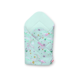 Newborn Swaddle Wrap Baby Blanket - moons mint