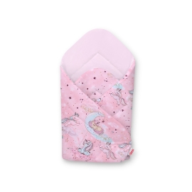 Newborn Swaddle Wrap Baby Blanket - unicorn pink/pink