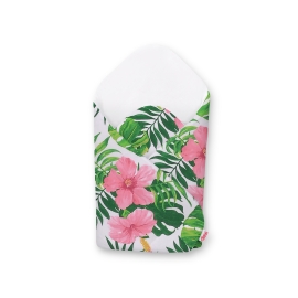 Newborn Swaddle Wrap Baby Blanket with stiffening - tropical flowers