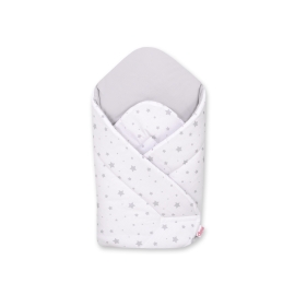 Newborn Wrap Newborn Swaddle Blanket with stiffening - mini gray stars