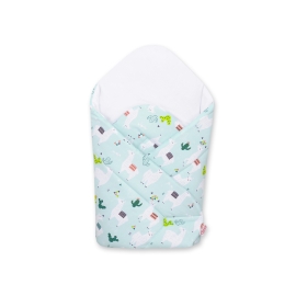 Newborn Wrap Swaddle Blanket with stiffening - lama mint