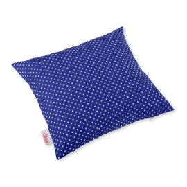 Pillow case - navy blue with white polka dots