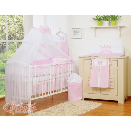 Pink Bedding set Baby Cot Bed 11pcs with mosquito-net- Little Prince/Princess