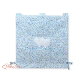 Pockets Cot Tidy Organiser - Hanging Hearts blue flowers