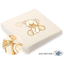 Polar fleece blanket for Baby- Bear with bow cream