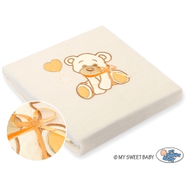 Polar fleece blanket for Baby- Bear with bow peach
