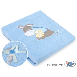 Polar fleece blanket for Baby- Donkey Luca blue