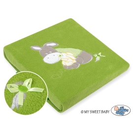 Polar fleece blanket for Baby- Donkey Luca green