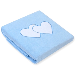 Polar fleece blanket for Baby- Hanging hearts blue