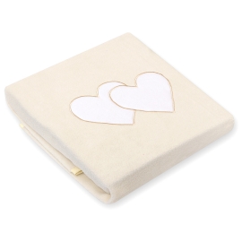 Polar fleece blanket for Baby- Hanging hearts cream