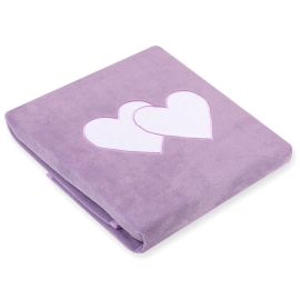 Polar fleece blanket for Baby- Hanging hearts lilac