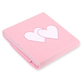 Polar fleece blanket for Baby- Hanging hearts pink