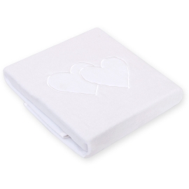 Polar fleece blanket for Baby- Hanging hearts white