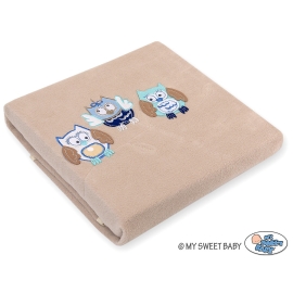 Polar fleece blanket for Baby - Owls - beige