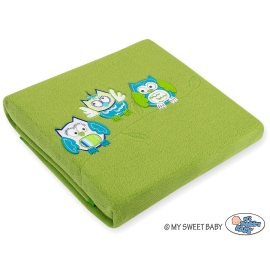 Polar fleece blanket for Baby - Owls - green