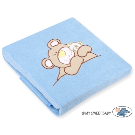 Polar fleece blanket for Baby- Teddy Bear Barnaba blue
