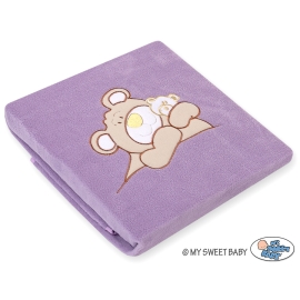 Polar fleece blanket for Baby- Teddy Bear Barnaba lilac