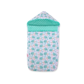 Pram sleeping bag - hedgehogs mint