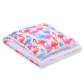 Set: Double-sided blanket minky + pillow- flamingo
