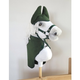 Set for Hobby Horse A3: Fleece blanket + earmuffs - bottle green