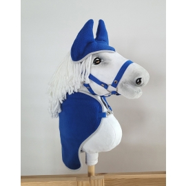 Set for Hobby Horse A3: Fleece blanket + earmuffs - dark blue