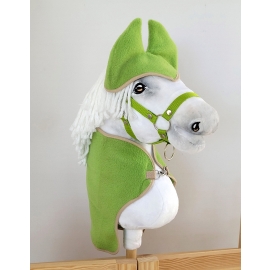 Set for Hobby Horse A3: Fleece blanket + earmuffs - green