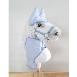 Set for Hobby Horse A3: Fleece blanket + earmuffs - light blue