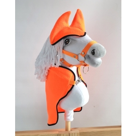 Set for Hobby Horse A3: Fleece blanket + earmuffs - neon orange