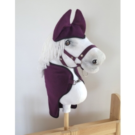 Set for Hobby Horse A3: Fleece blanket + earmuffs - plum