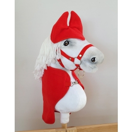 Set for Hobby Horse A3: Fleece blanket + earmuffs - red