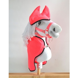 Set for Hobby Horse A4: Fleece blanket + earmuffs - neon pink