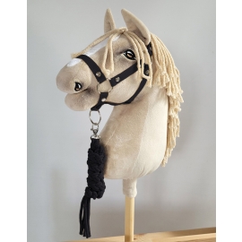 Set for Hobby Horse: the halter A3 + Tether made of cord - black