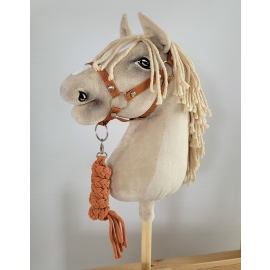Set for Hobby Horse: the halter A3 + Tether made of cord - ginger
