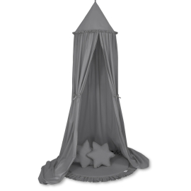 Set: Hanging canopy + Floor play mat + pillows - anthracite