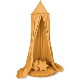 Set: Hanging canopy + Floor play mat + pillows - honey yellow