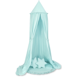 Set: Hanging canopy + Floor play mat + pillows - mint
