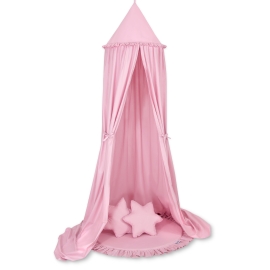 Set: Hanging canopy + Floor play mat + pillows - pink