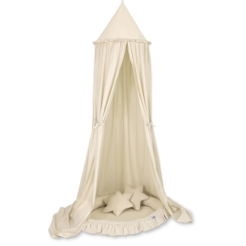 Set: Hanging canopy + Nest with flounce + pillows - beige