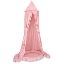 Set: Hanging canopy + Nest with flounce- pastel pink